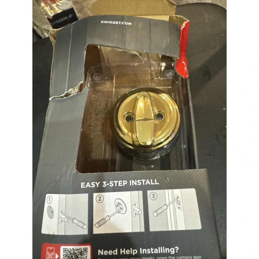 Kwikset Single Cylinder Deadbolt W/ SmartKey & Microban Polished Brass 99800-120